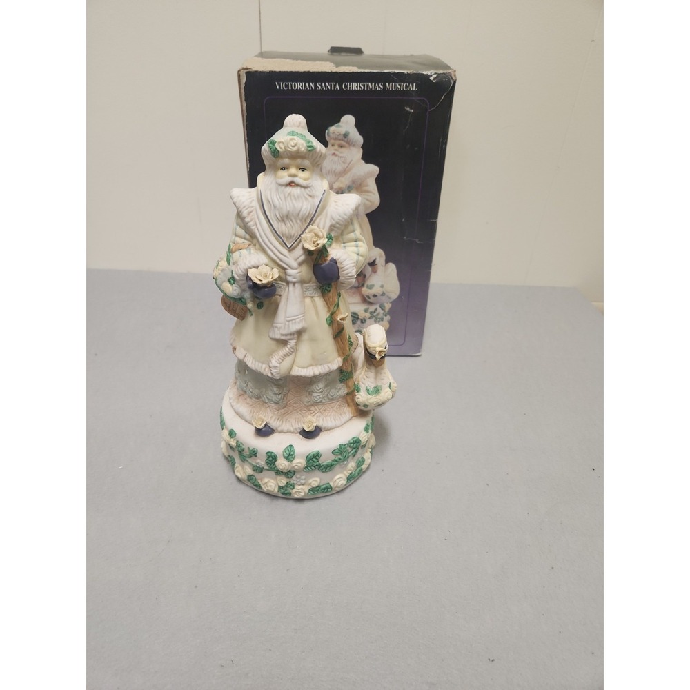 Victorian Porcelain Santa Music Box 1994 Works - Picture 1 of 16
